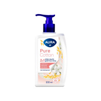 Aura Жидкое крем-мыло для рук и тела Pure Cotton 2в1 с хлопком и медом 300 мл