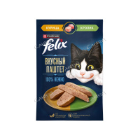 Felix Корм влажный для кошек Вкусный паштет со вкусом курицы и кролика 75 г