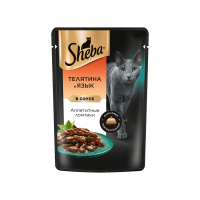 Sheba Корм влажный для кошек Телятина и язык в соусе 75 гр
