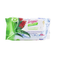 Aura Влажные салфетки Tropical Coctail освежающие 60 шт