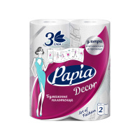 Papia Бумажные полотенца Decor трехслойные 2 шт
