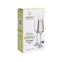 Crystal Bohemia Набор бокалов для шампанского Corvus прозрачный стеклянный 160 мл 2 шт