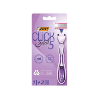 BIC Бритвенный станок многоразовый Click Soleil + Сменные кассеты 5 лезвий 2 шт