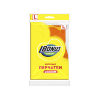 Bonus Перчатки хозяйственные Эконом латексные р. L 1 пара