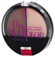TF Cosmetics Пудра и хайлайтер для лица Pro Sculptor Powder скульптурирующий тон 01 light medium 12 г