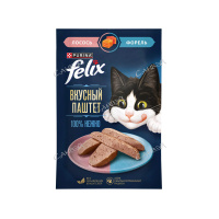 Felix Корм влажный для кошек Вкусный паштет со вкусом лосося и форели 75 г