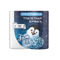 Pingy Туалетная бумага трехслойная 30 м белая 4 шт