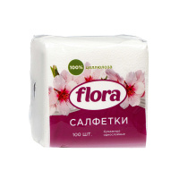 Flora Бумажные салфетки для сервировки однослойные белые 100 шт