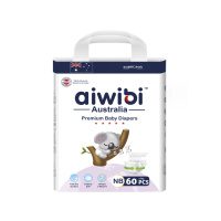 Aiwibi Подгузники детские для новорожденных Premium р.NewBorn (до 5 кг) 60 шт