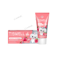 Tiswell Зубная паста детская реминерализующая без фтора клубника со сливками 1+ 60 г