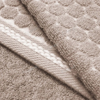 Verossa Полотенце махровое 50х90 см Dots tactille Бело-коричневое соты 450 г/м2