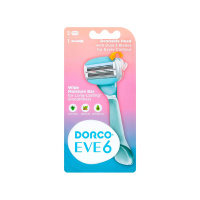 Dorco Бритвенный станок многоразовый Eve6 + Сменные кассеты 6 лезвий 2 шт